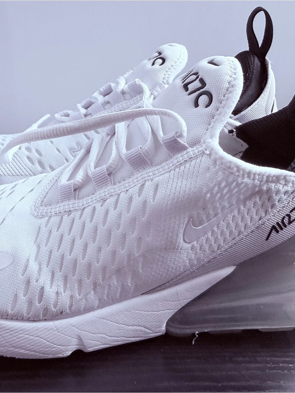 Nike Kids White and Black Air270 Sneakers